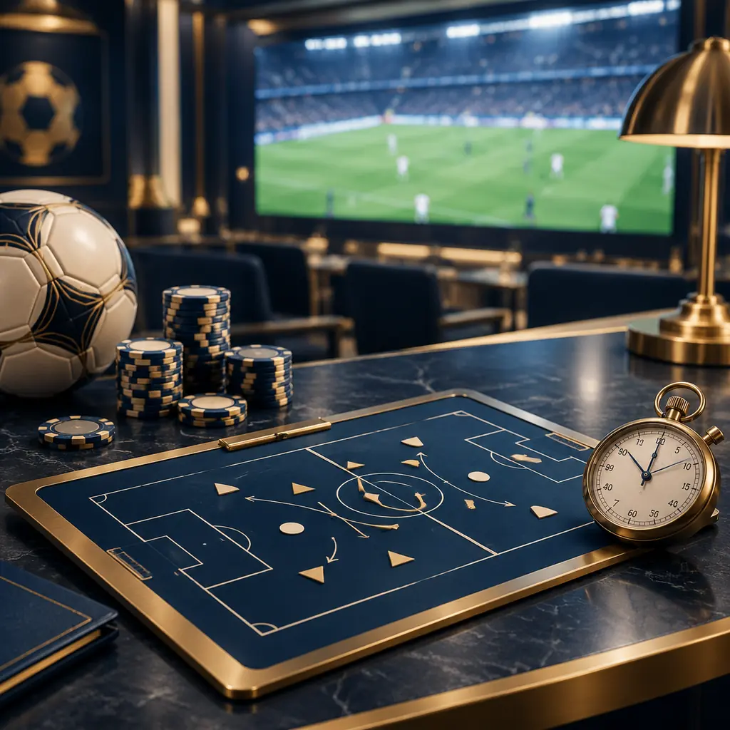 Papan taktik sepak bola dan penghitung waktu di sportsbook kasino